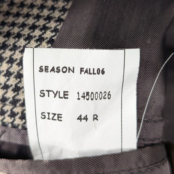 Brooks Brothers 44R Sport Coat Made in Italy Wool Houndstooth Blue Check Jacket - Picture 5 of 6